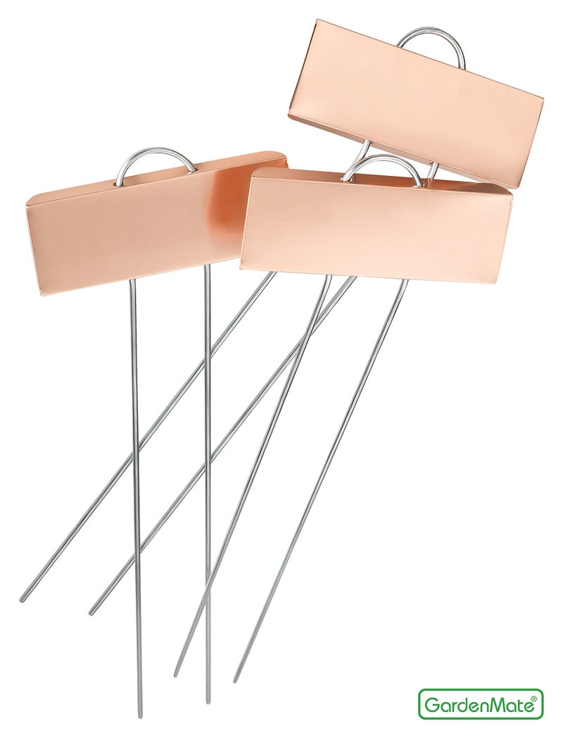 GardenMate 100-Pack Weatherproof Large Copper Metal Plant Labels, Height 11.5", Label Area 3 1/2 x 1 1/4" - Image 2